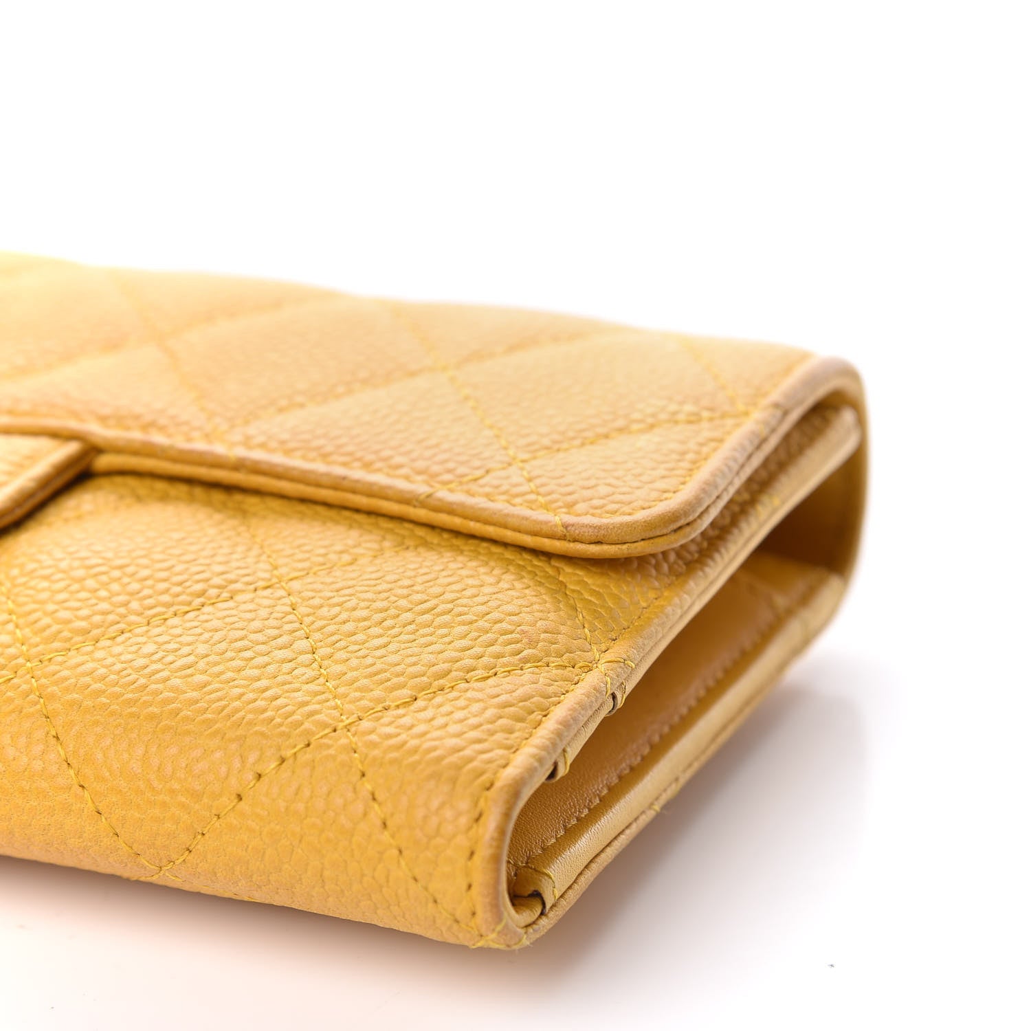 Chanel Iridescent Caviar Quilted Large Flap Wallet Yellow 6 of 18