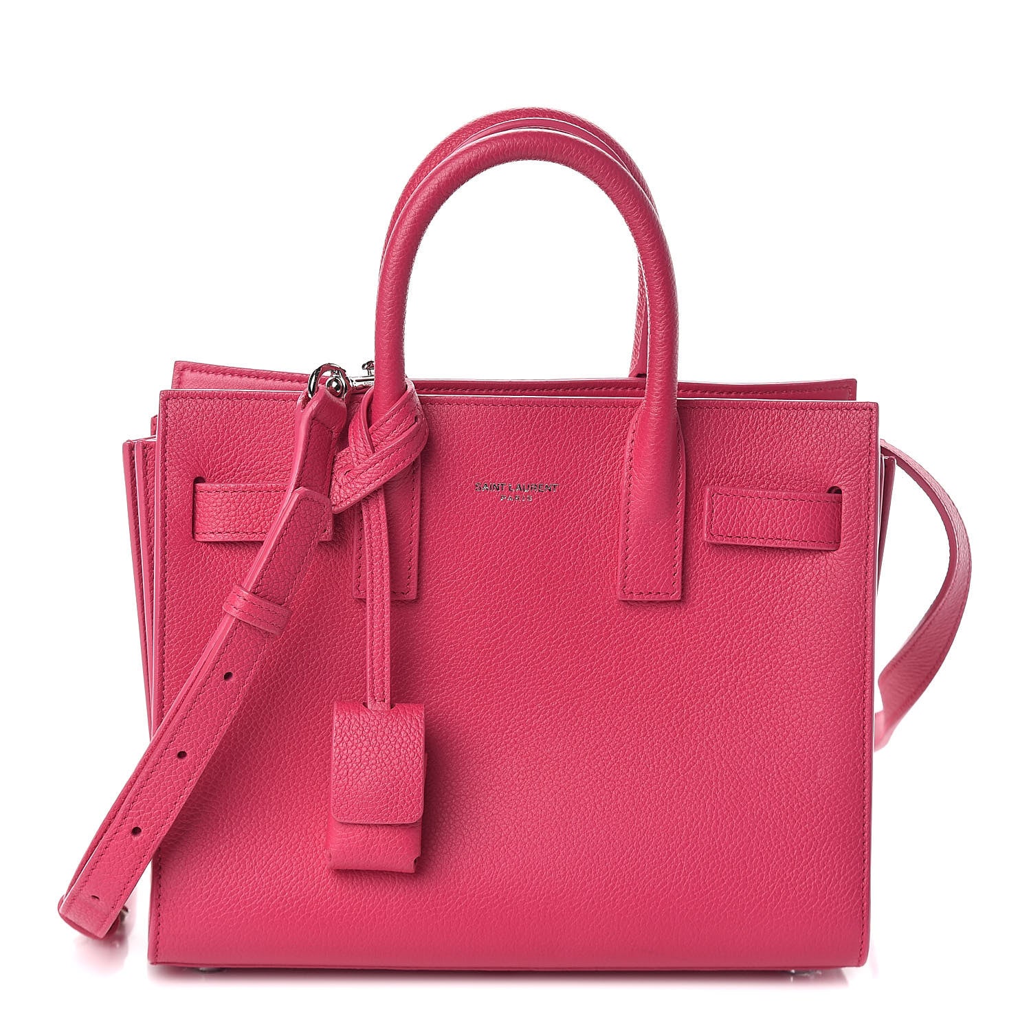 Saint Laurent Grained Calfskin Nano Sac De Jour Fuchsia 1 of 10