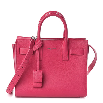 Saint Laurent Grained Calfskin Nano Sac De Jour Fuchsia 1 of 10