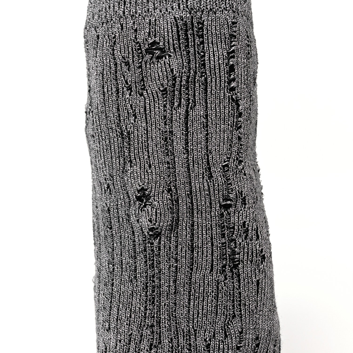Christian Louboutin Tricot Lurex Sandrine 80 Sock Ankle Boots 36.5 Grey 8 of 8
