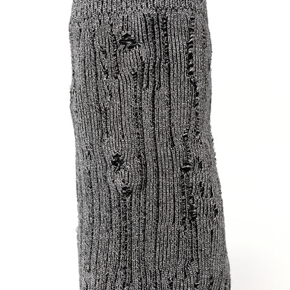 Christian Louboutin Tricot Lurex Sandrine 80 Sock Ankle Boots 36.5 Grey 8 of 8