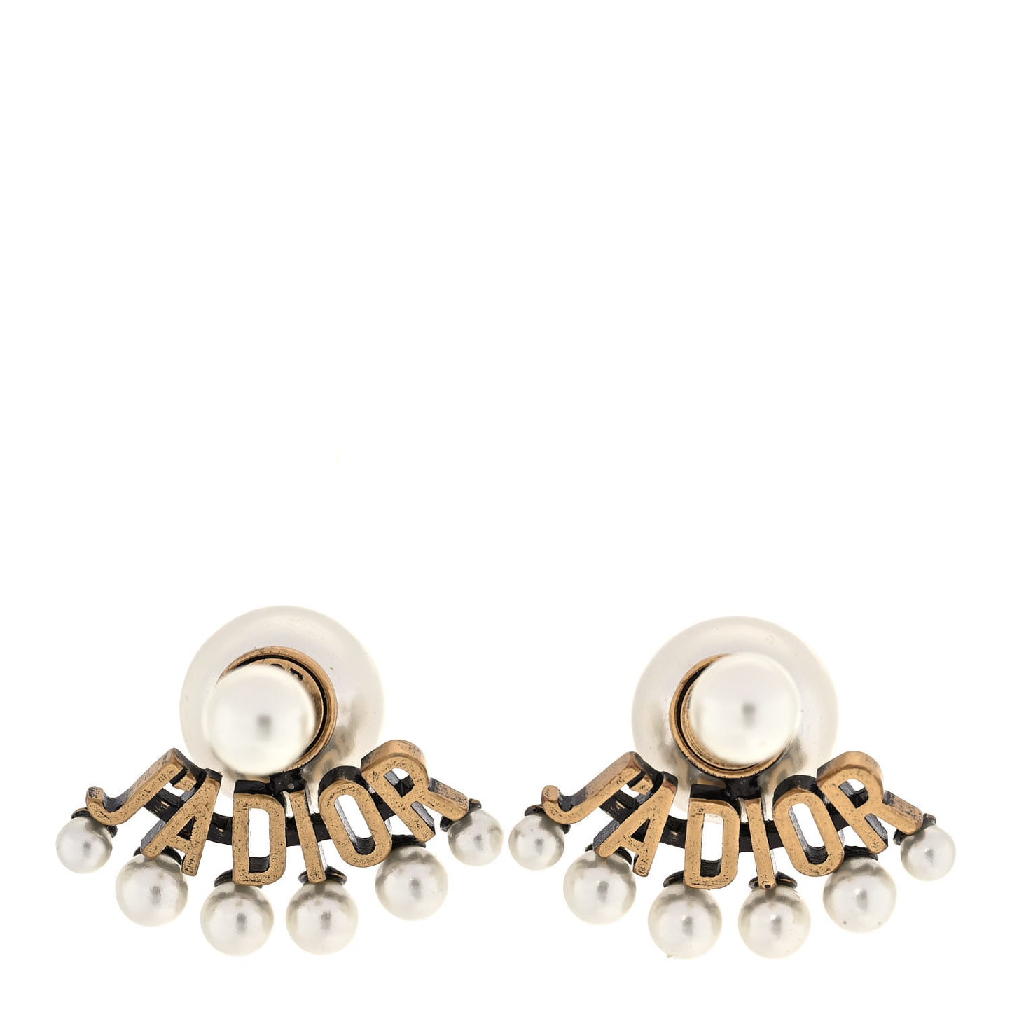 Pearl Crystal J'Adior Earrings Aged Gold