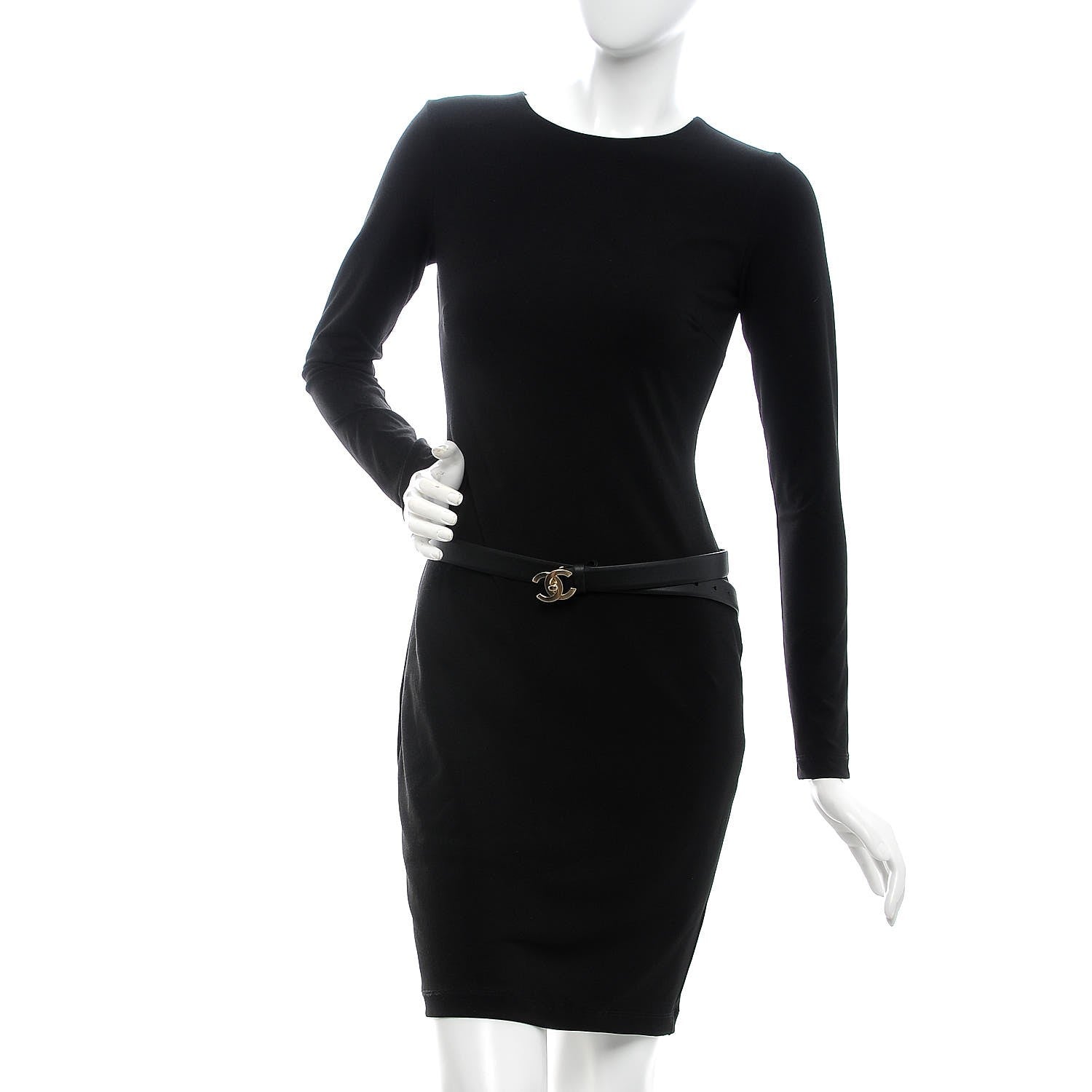 Chanel Calfskin CC Turn Lock Belt 95 38 Black 2 of 8