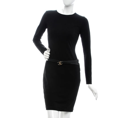Chanel Calfskin CC Turn Lock Belt 95 38 Black 2 of 8