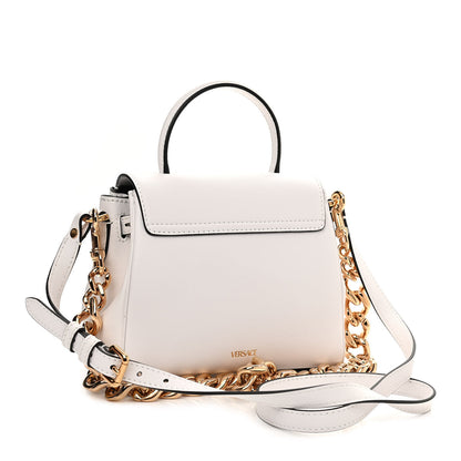 Versace Grained Calfskin Small La Medusa Top Handle Bag Optical White 3 of 10