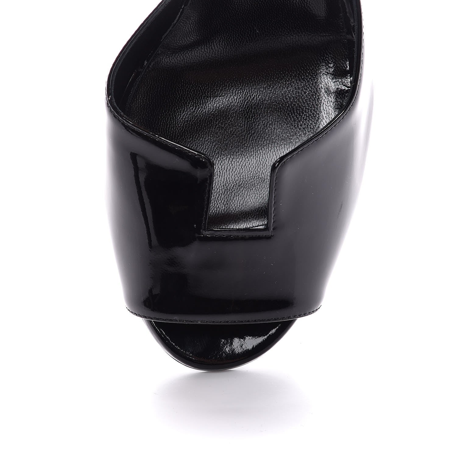 Hermes Patent Calfskin Madison 90 Sandals 37.5 Black 8 of 9