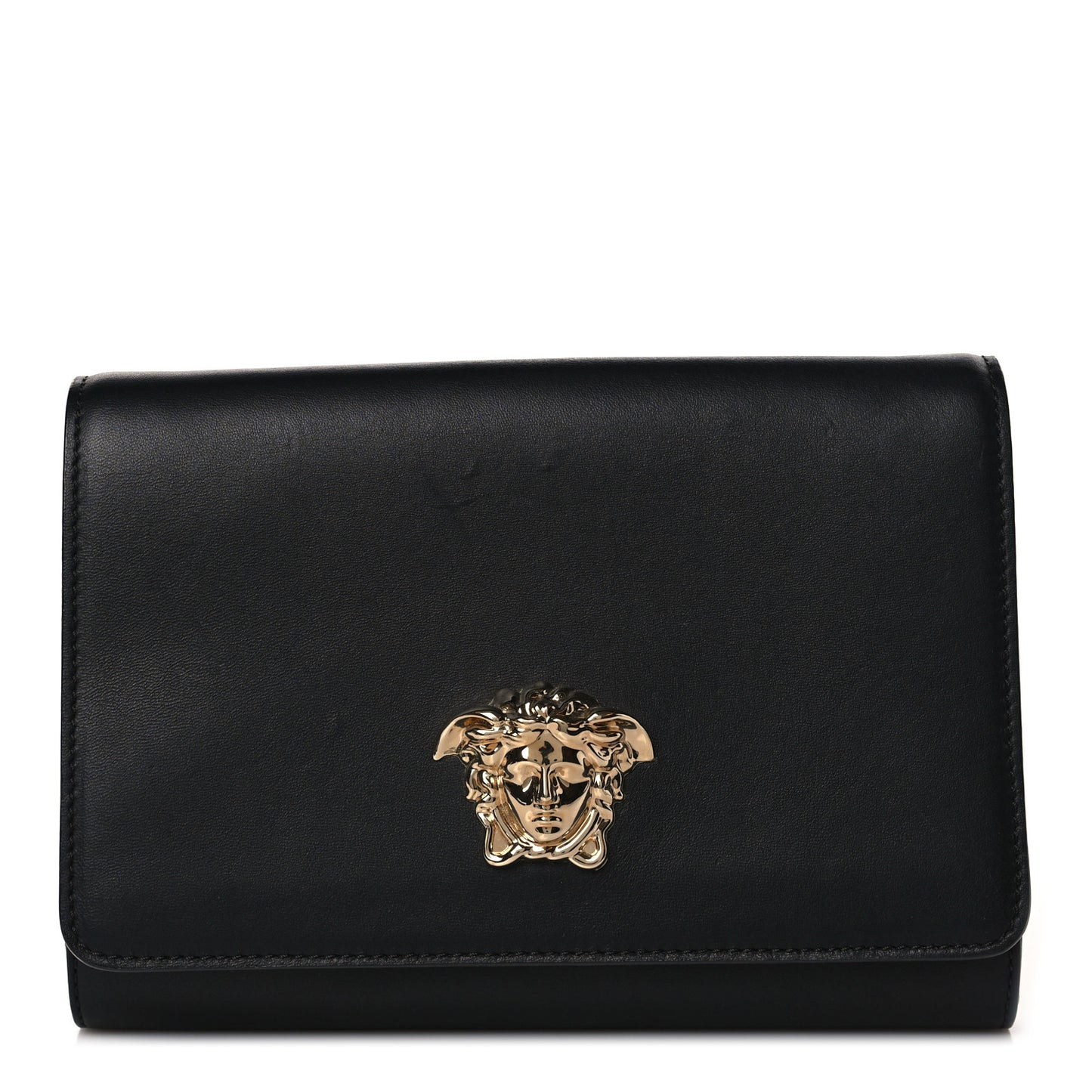 Vitello Palazzo Medusa Evening Clutch Bag Black