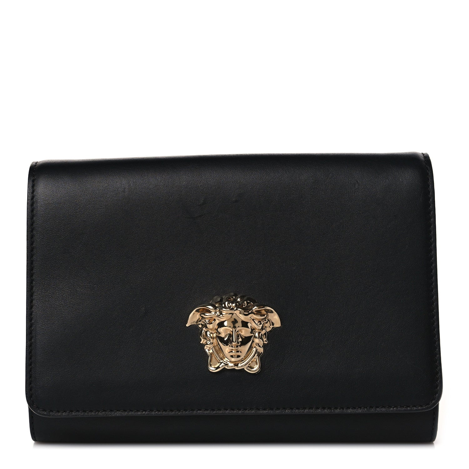Versace Vitello Palazzo Medusa Evening Clutch Bag Black 1 of 10