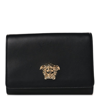 Versace Vitello Palazzo Medusa Evening Clutch Bag Black 1 of 10