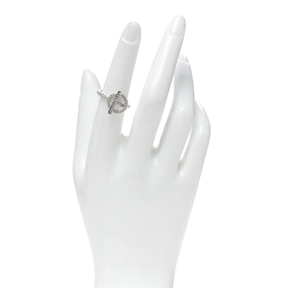 Hermes 18K White Gold Pave Diamond PM Echappee Ring 52 6 2 of 6