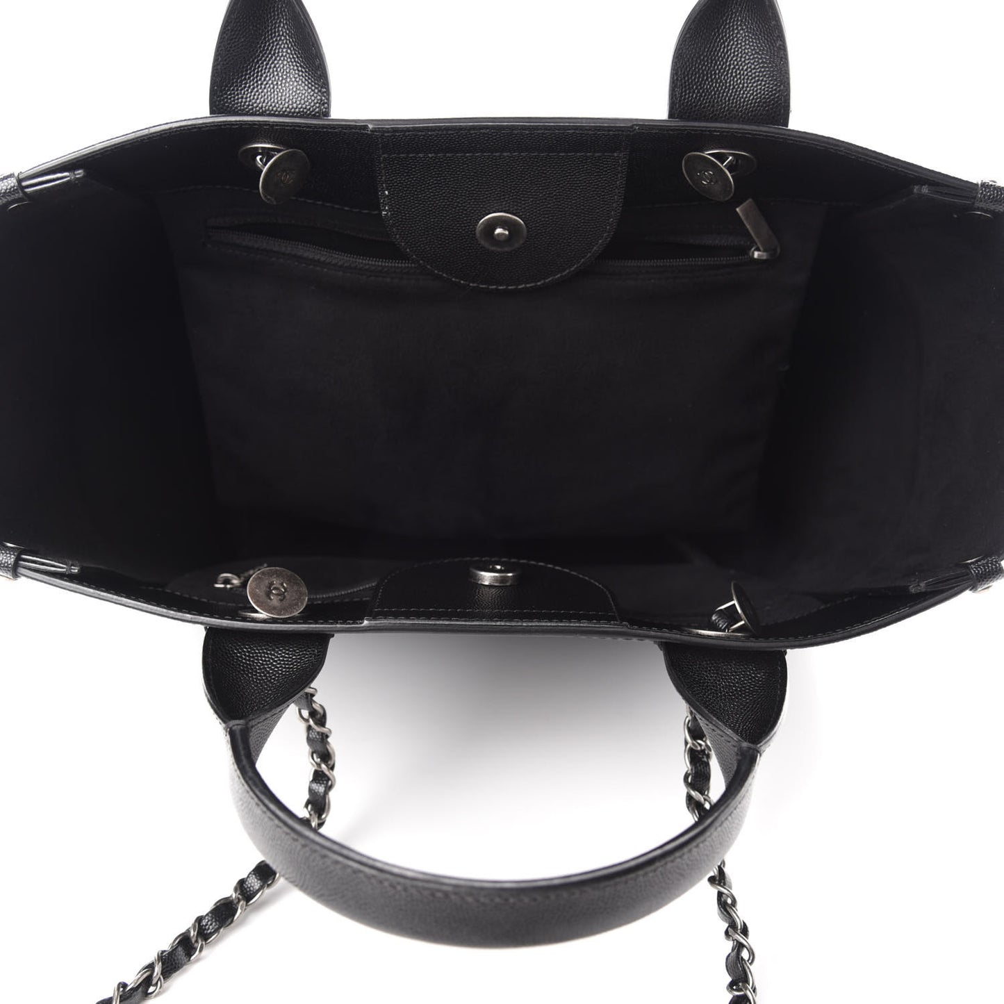 Caviar Small Studded Deauville Tote Black