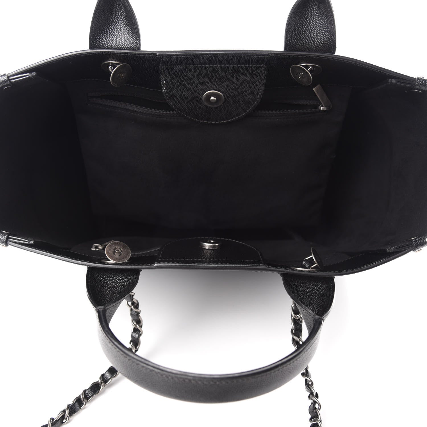 Chanel Caviar Small Studded Deauville Tote Black 5 of 10