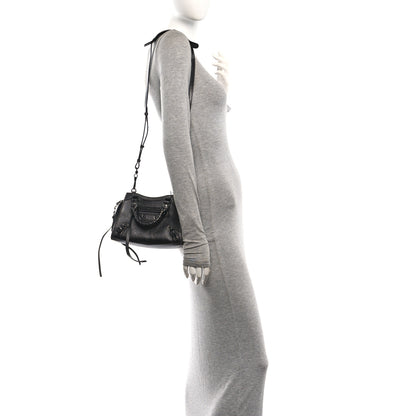 Balenciaga Smooth Calfskin Neo Classic Black Hardware Mini City Gunmetal 2 of 10