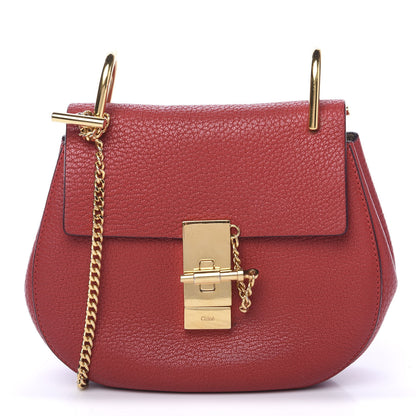 Chloe Grained Lambskin Mini Drew Shoulder Bag Intense Red 1 of 7