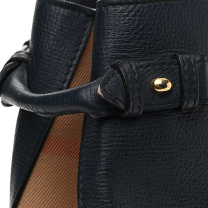 Burberry Grainy Calfskin House Check Medium Banner Tote Ink Blue 16 of 16
