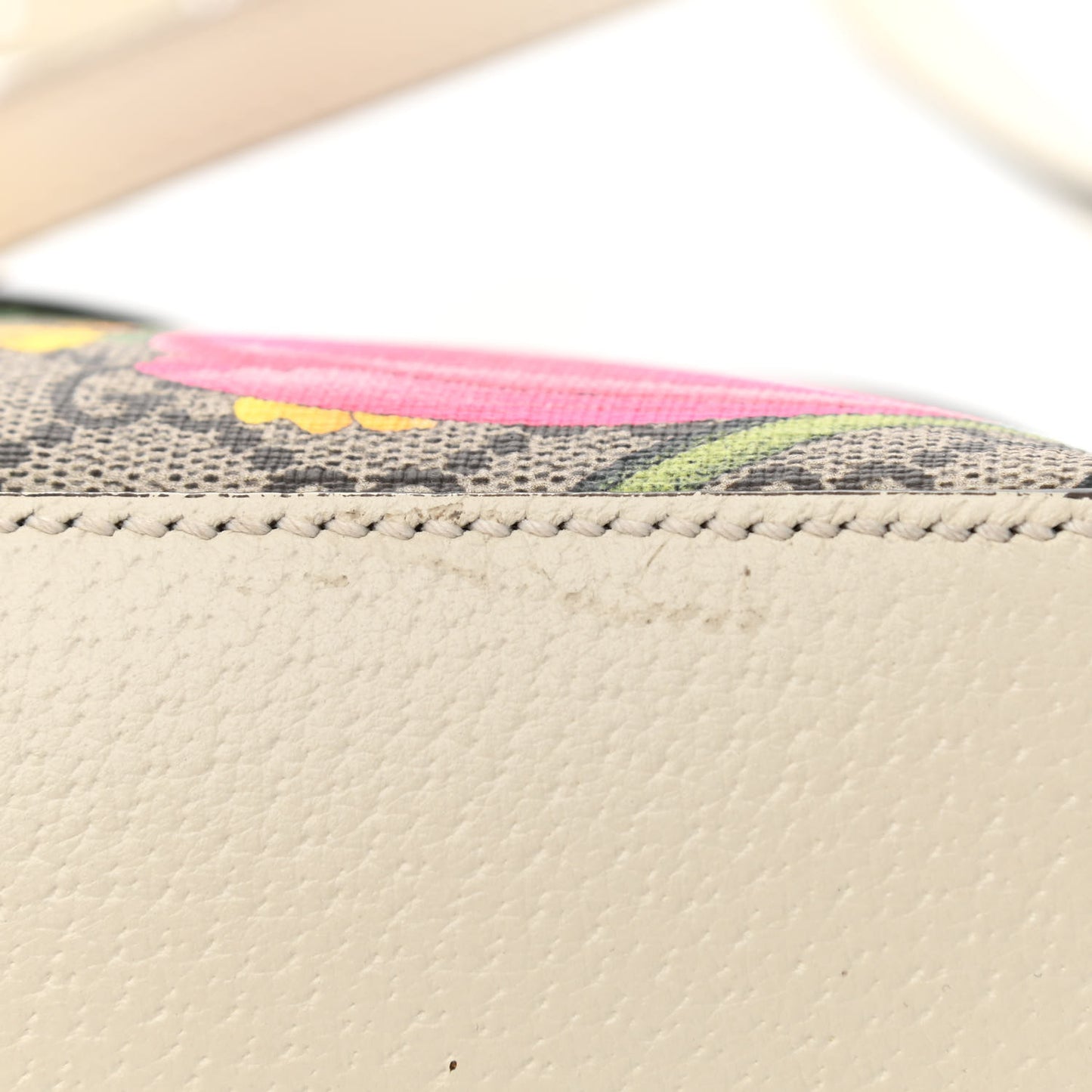 GG Supreme Monogram Flora Web GG Small Ophidia Dome Shoulder Bag White