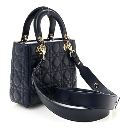 Christian Dior Lambskin Cannage Small Lucky Badges My Lady Dior Navy 3 of 9