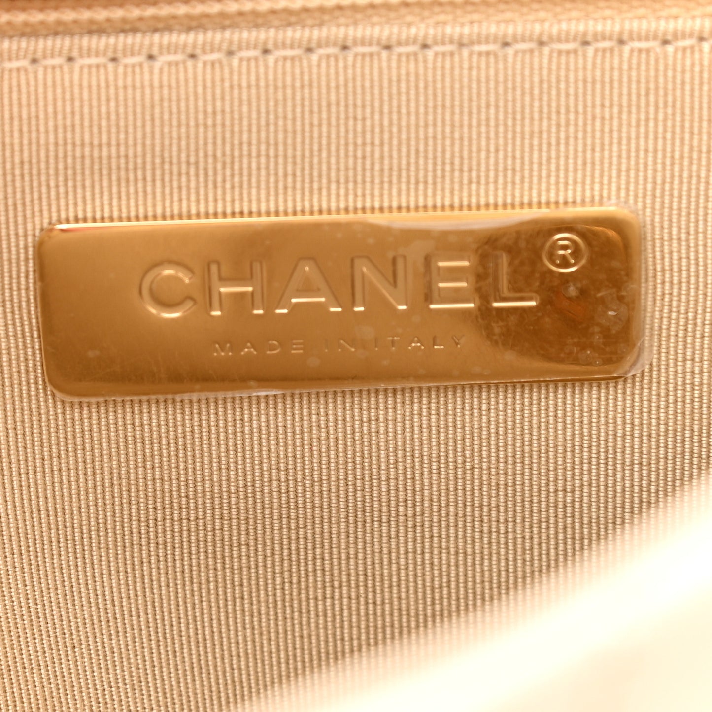 Goatskin Quilted Medium Chanel 19 Flap Light Beige