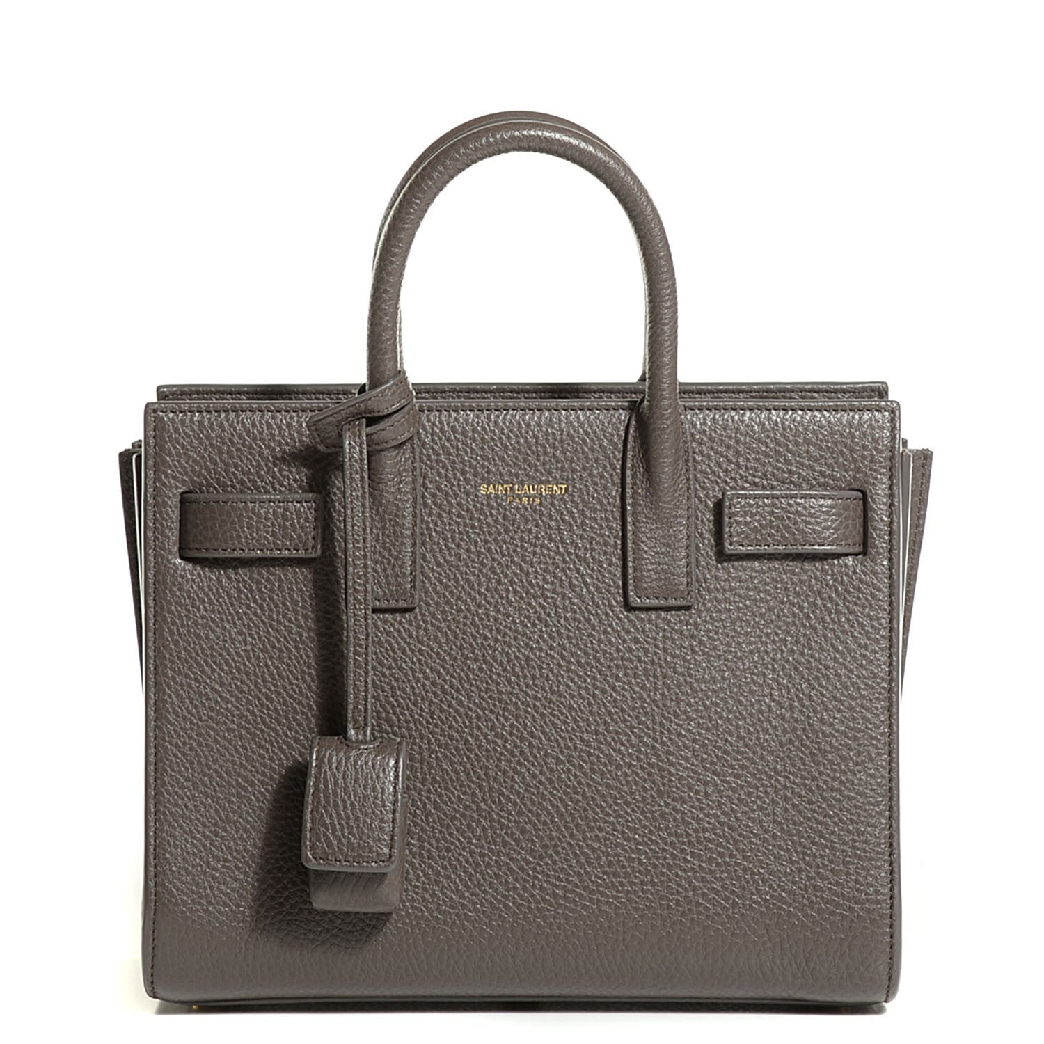 Saint Laurent Grained Calfskin Nano Sac De Jour Earth 1 of 8