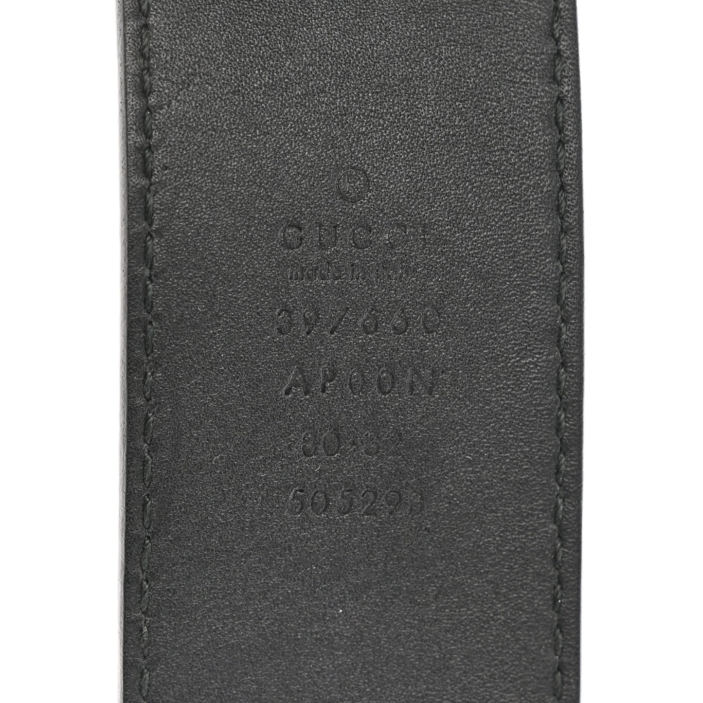 Moon Calfskin Nickel Double G 40mm Belt 80 32 Black