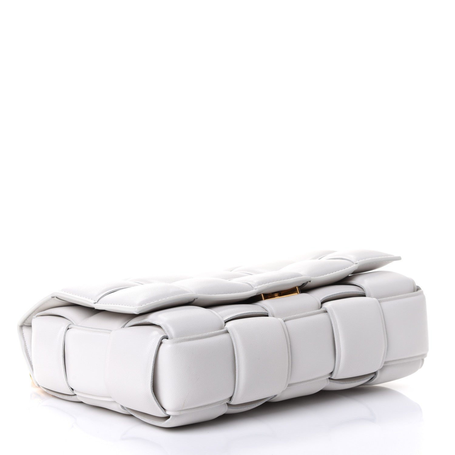 Bottega Veneta Lambskin Maxi Intreccio Padded Chain Cassette Crossbody Bag White 3 of 4