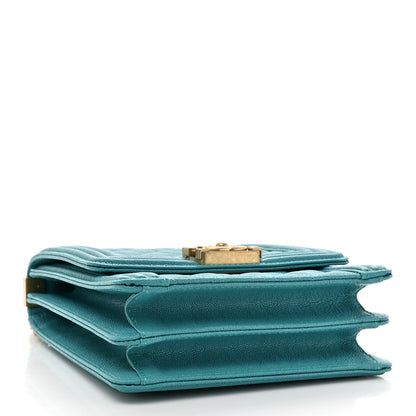 Chanel Caviar Quilted North South Boy Flap Turquoise 4 of 10