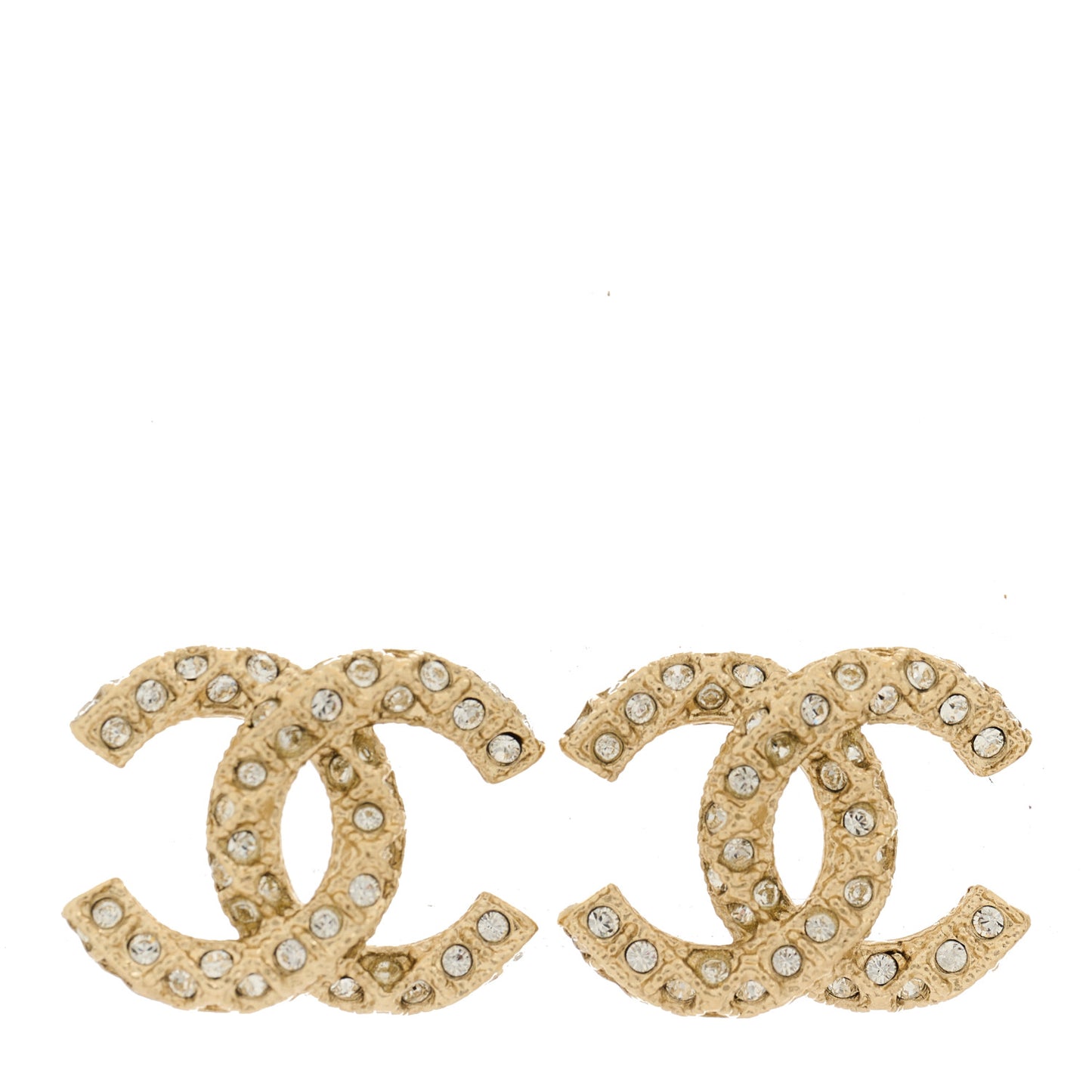 Crystal CC Earrings Light Gold