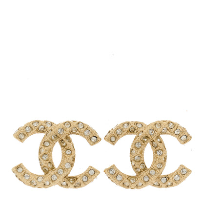 Chanel Crystal CC Earrings Light Gold 1 of 5