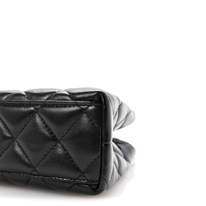 Chanel Shiny Aged Calfskin Quilted Nano Kelly Shopper Black 10 of 11