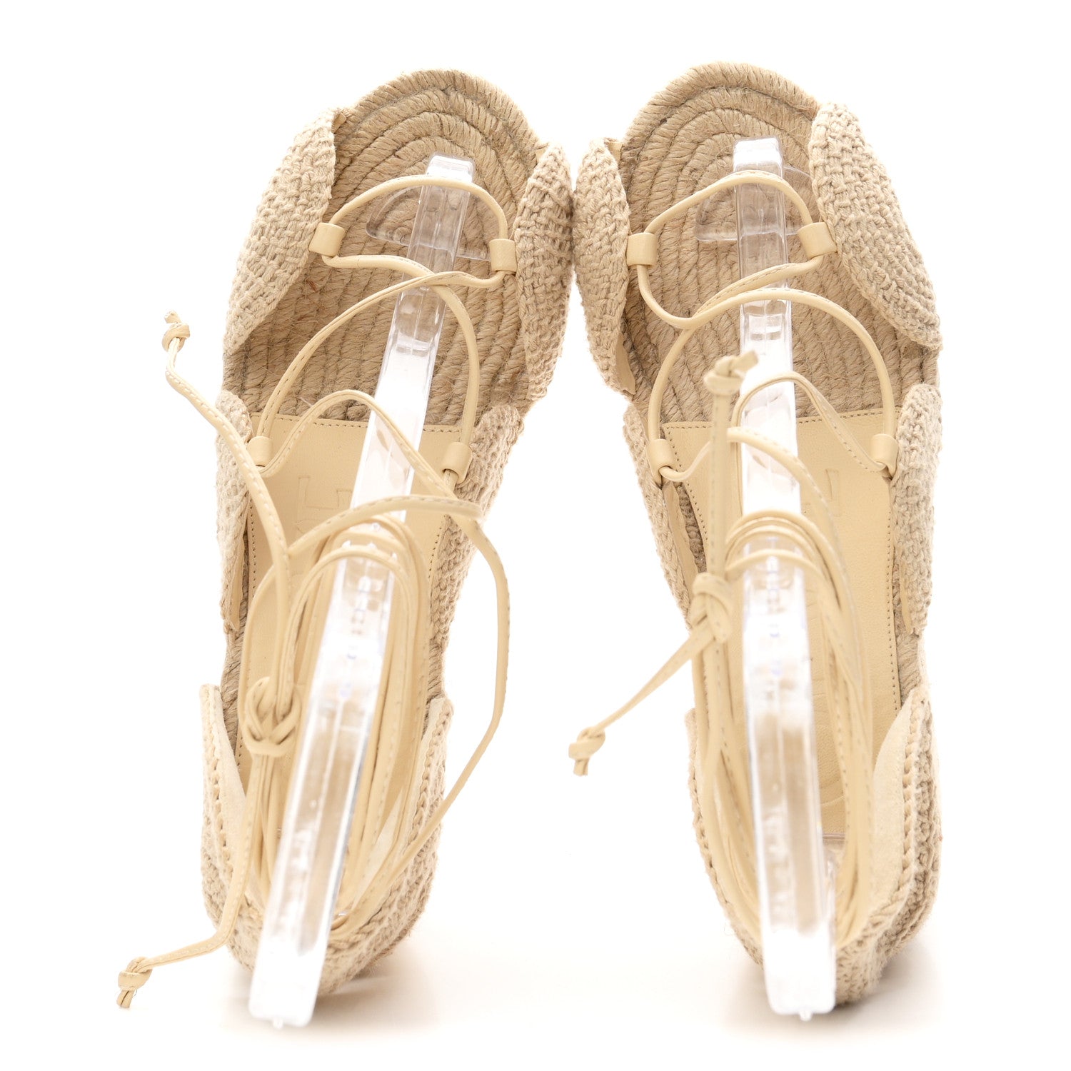 Loewe Raffia Paula's Ibiza Strappy Solar Espadrille Sandals 38 Natural 2 of 9