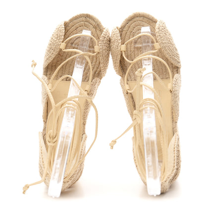 Loewe Raffia Paula's Ibiza Strappy Solar Espadrille Sandals 38 Natural 2 of 9