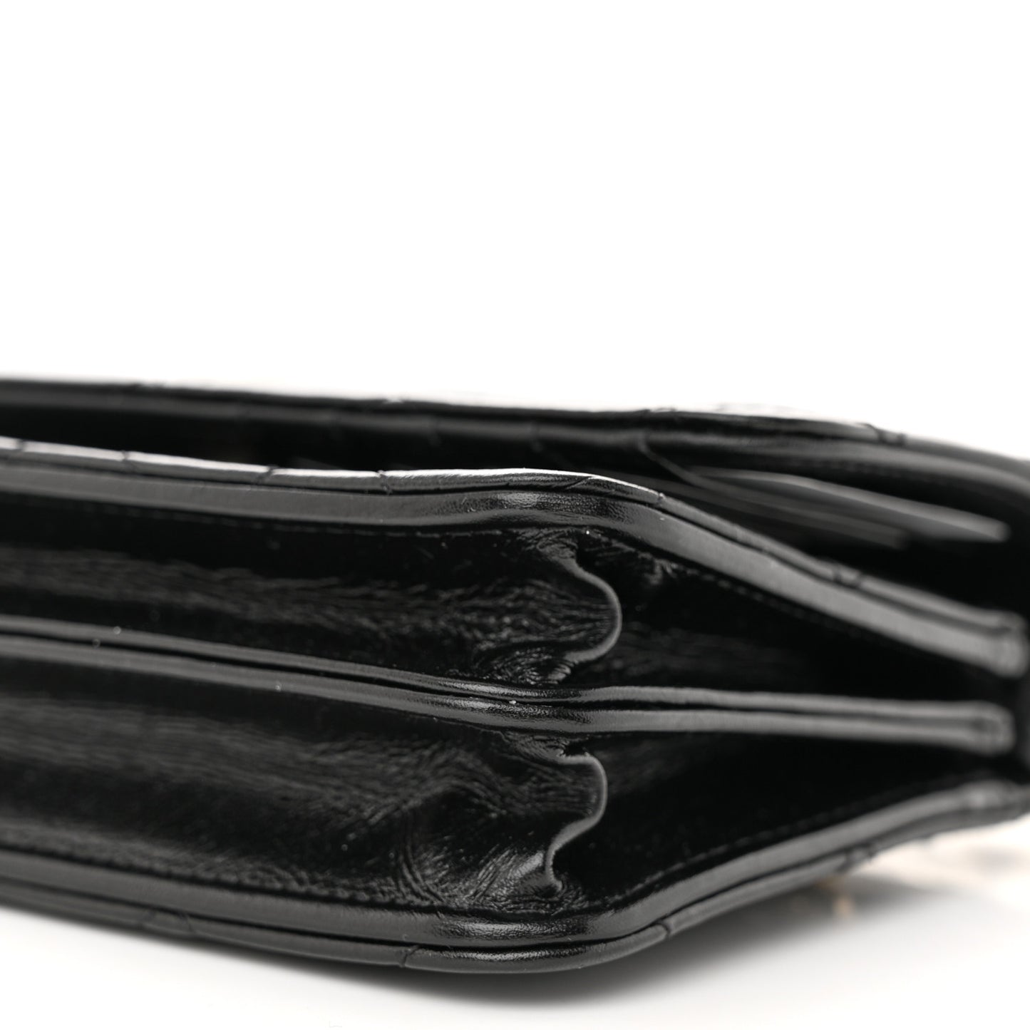Calfskin Quilted Mini Maxi Pearls Wallet On Chain WOC Black