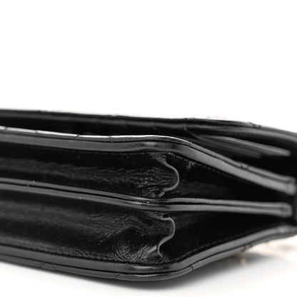 Chanel Calfskin Quilted Mini Maxi Pearls Wallet On Chain WOC Black 10 of 10