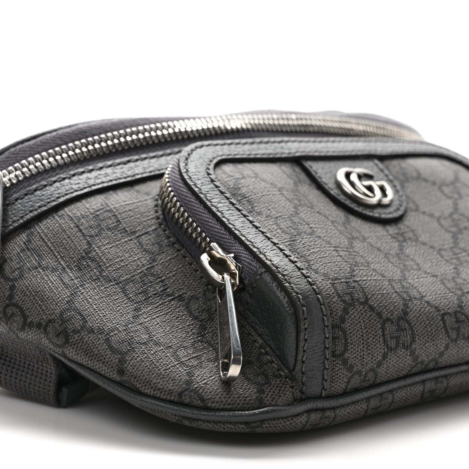 Gucci GG Supreme Monogram Textured Dollar Calfskin Ophidia Belt Bag Grey Black Graphite Grey 7 of 8