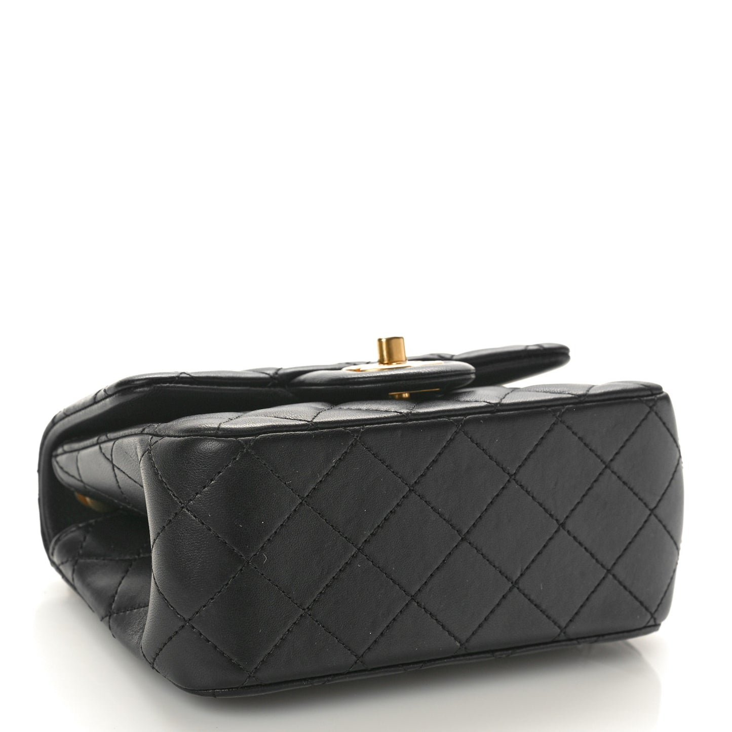 Lambskin Quilted Mini Sweet Camellia Flap Black