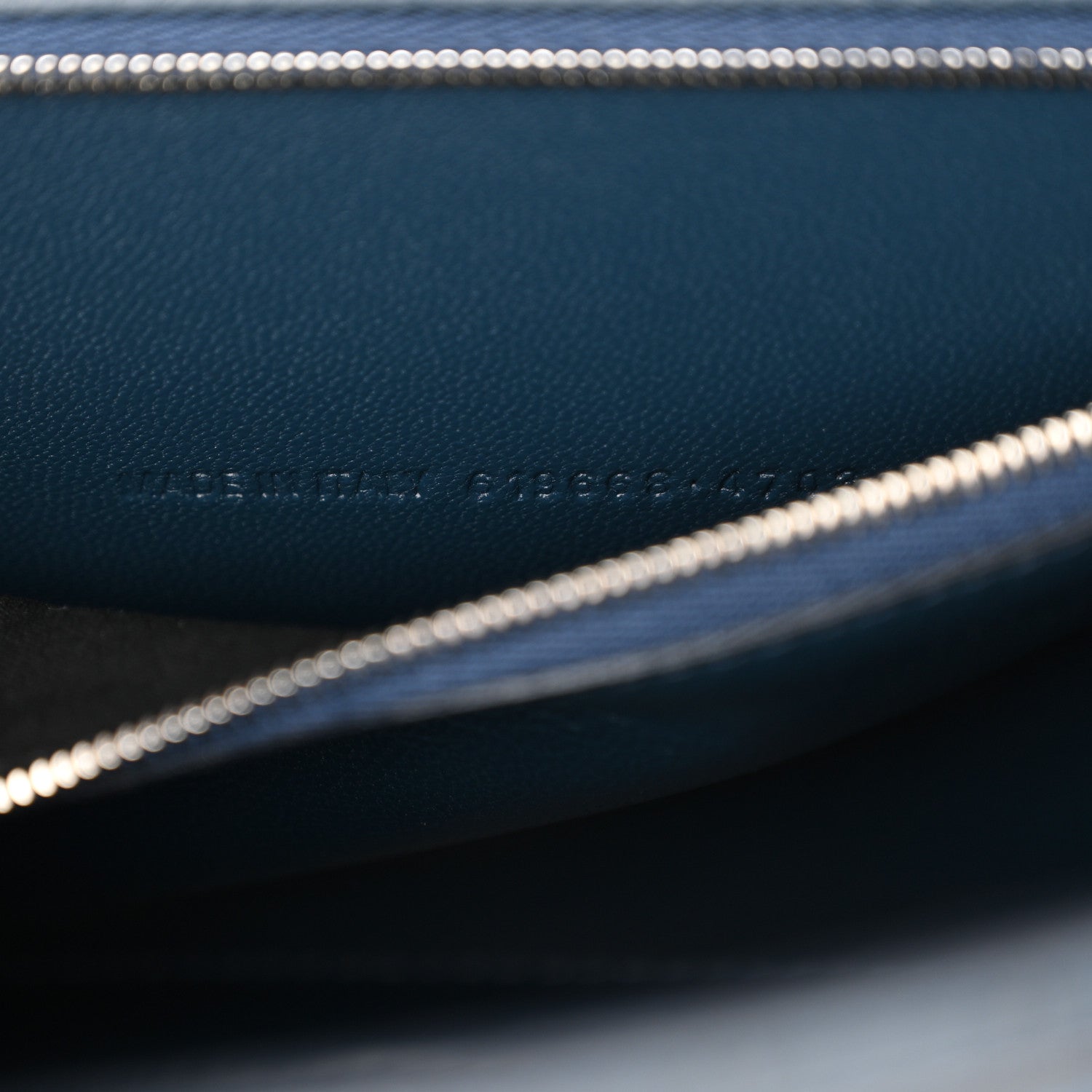 Balenciaga Shiny Calfskin Crocodile Embossed Medium Hourglass Top Handle Bag Denim Blue 6 of 12