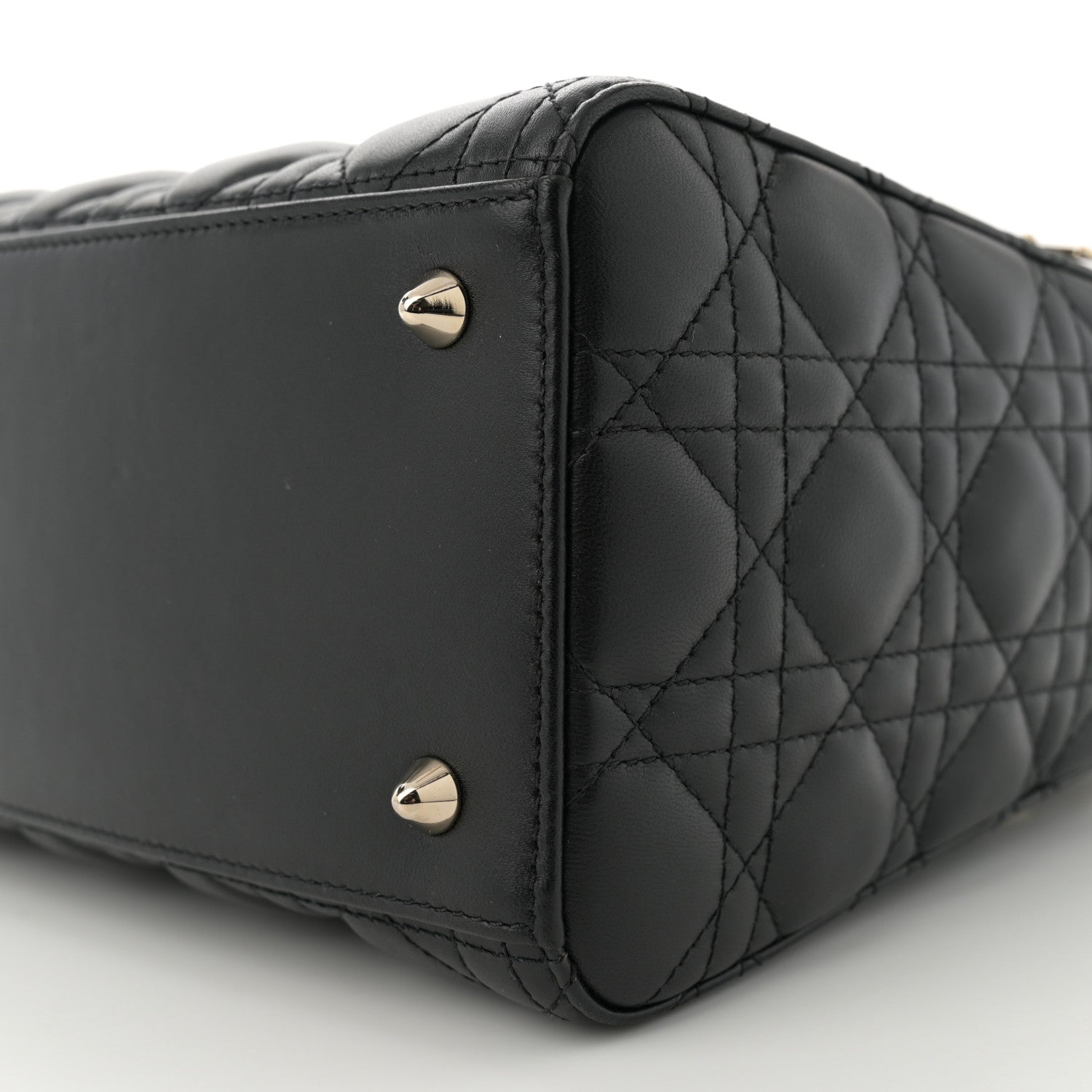 Christian Dior Lambskin Cannage Medium Lady Dior Black 10 of 12
