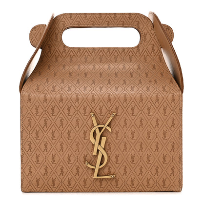 Saint Laurent Calfskin Monogram Take Away Box Dusty Vintage Brown Gold 1 of 15