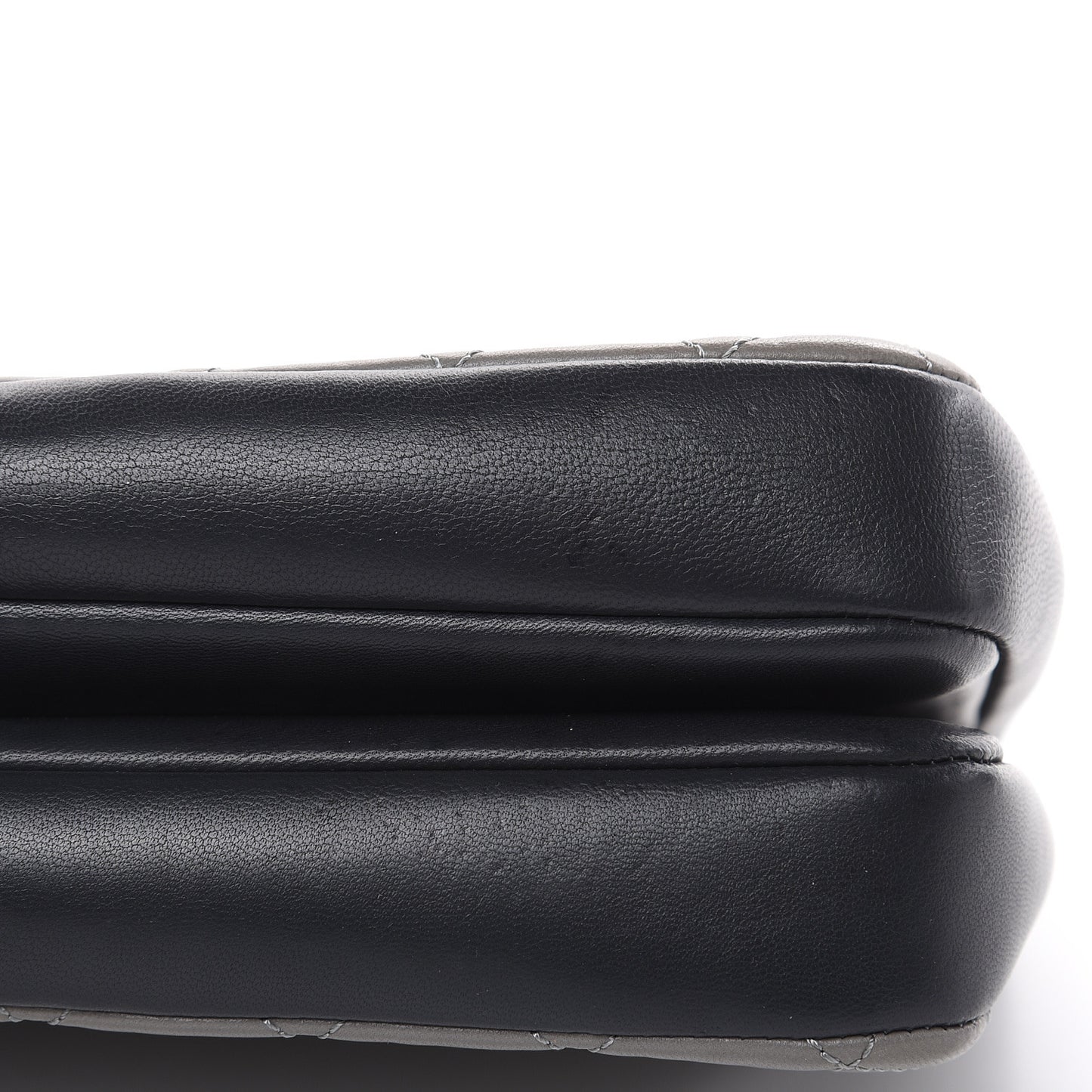 Lambskin Quilted Large CC Chic Flap Grey Dark Navy