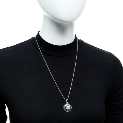 David Yurman Sterling Silver 18K Yellow Gold Diamond Moon and Star Amulet Pendant Necklace 2 of 6