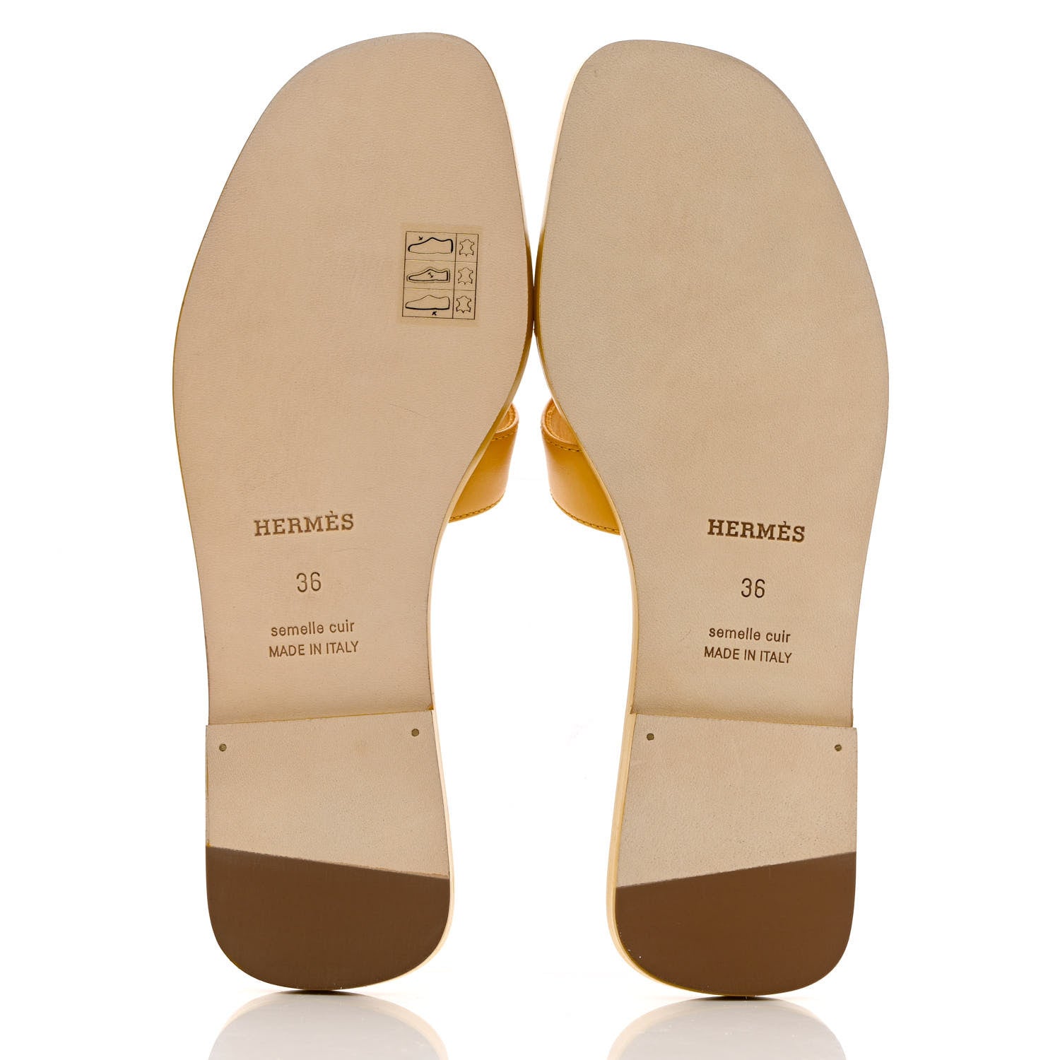 Hermes Box Oran Sandals 36 Jaune Citron 5 of 9