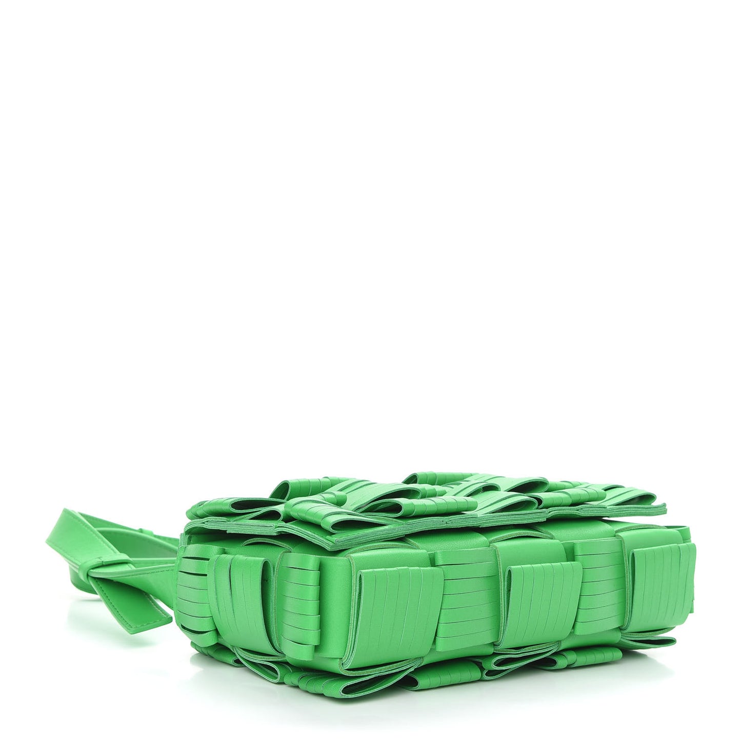 Nappa Maxi Intrecciato Fringed Cassette Crossbody Bag Parakeet