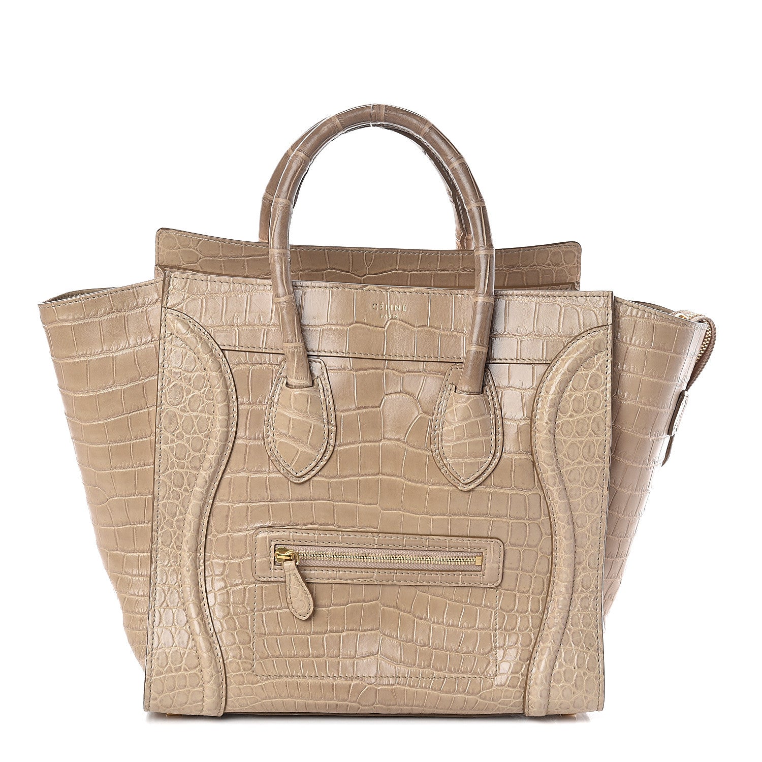 Celine Crocodile Mini Luggage Beige 1 of 9