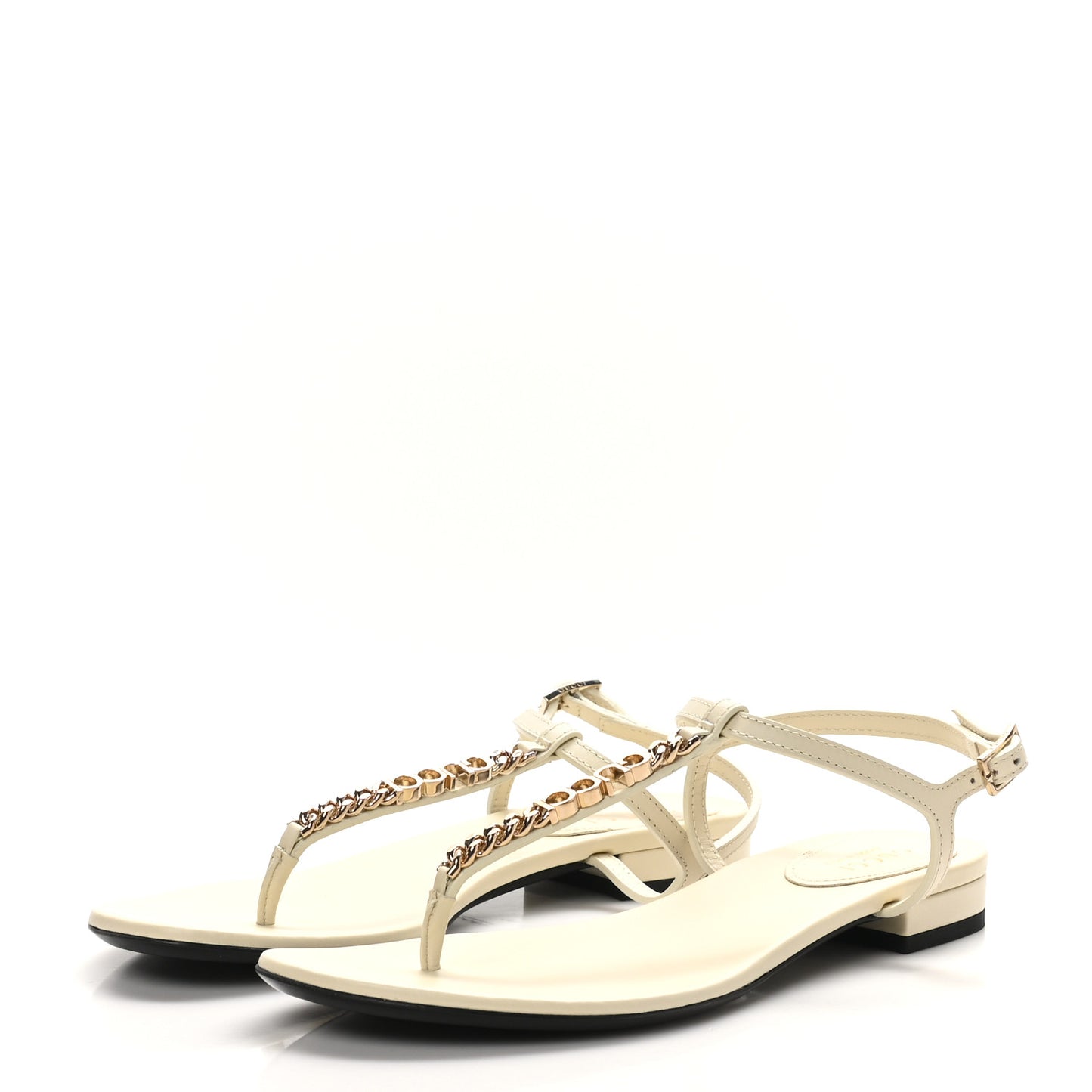 Patent Signoria Thong Sandals 39 Ivory