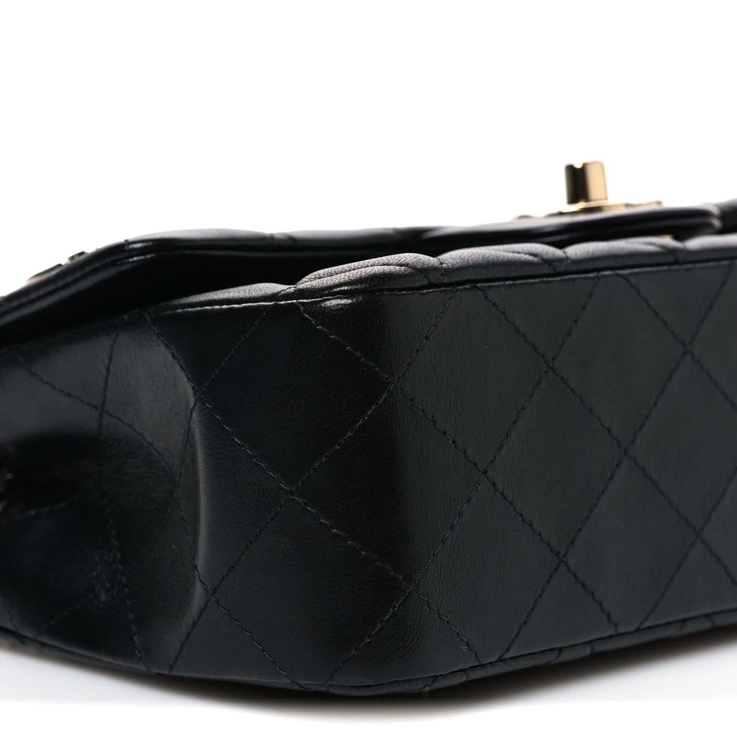 Lambskin Quilted Hollywood Charms Mini Rectangular Flap Black