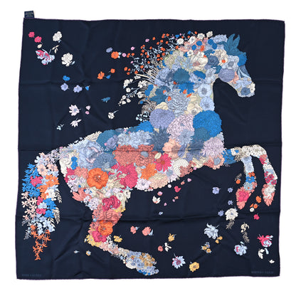 Hermes Silk Robe Legere Scarf 90 Marine Parme Rose 1 of 4