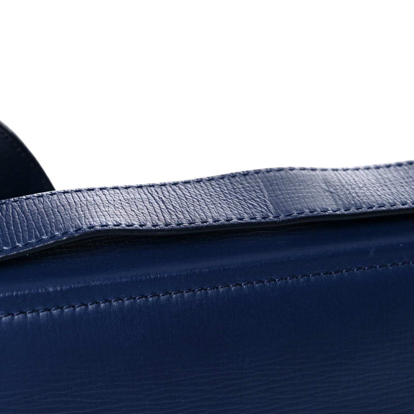 Textured Calfskin Medium Pandora Box Crossbody Bag Navy