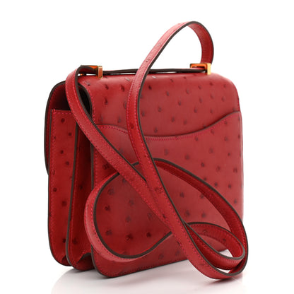 Hermes Ostrich Constance 18 Rouge Vif 3 of 9