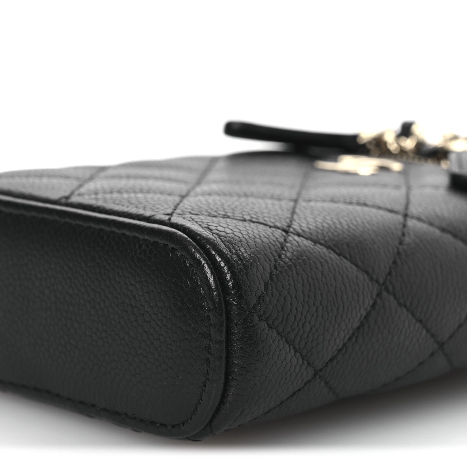Chanel Caviar Quilted Small Vertical Coco Beauty Vanity Case With Chain Black 10 of 11