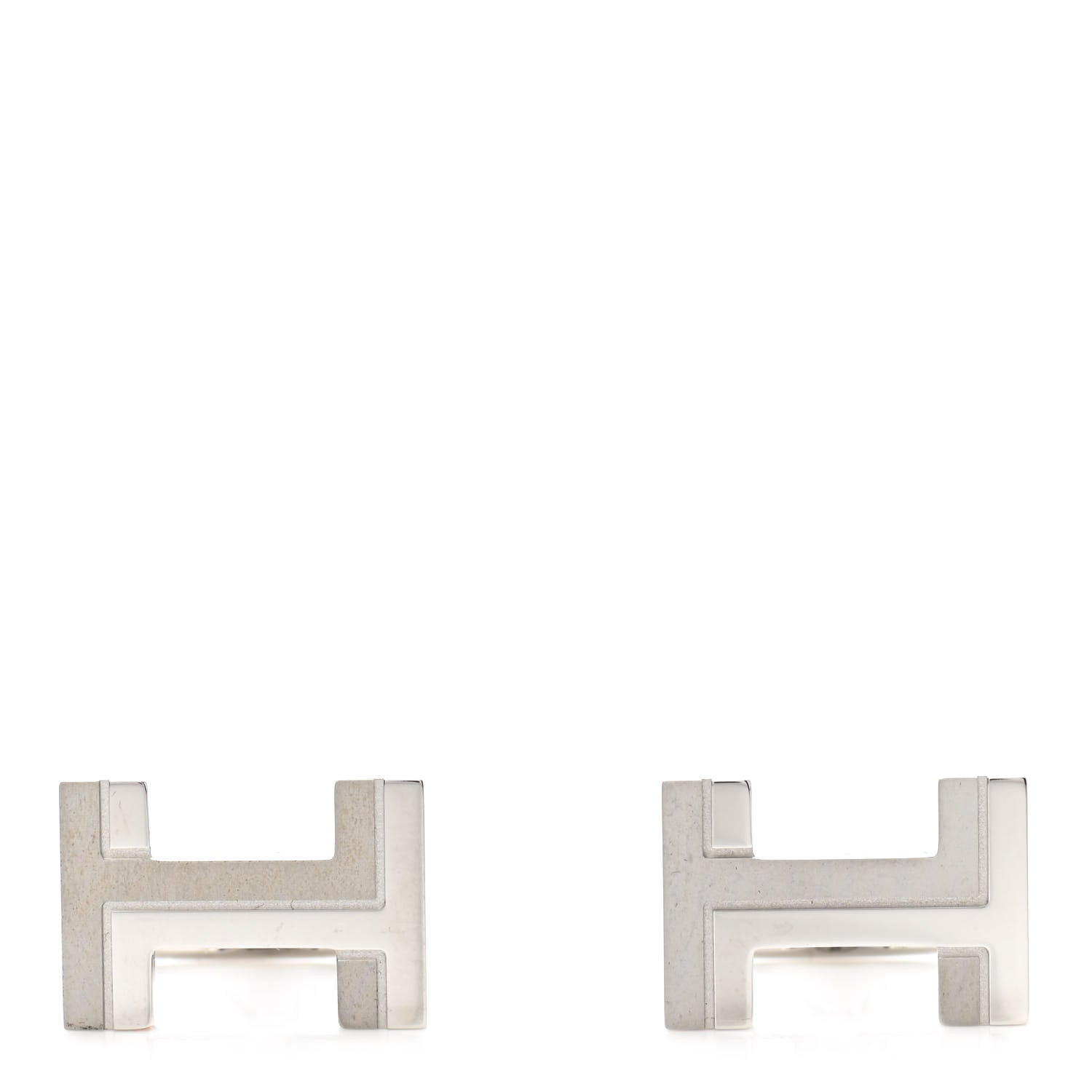 Hermes Palladium H Au Carre Cufflinks Silver 1 of 5